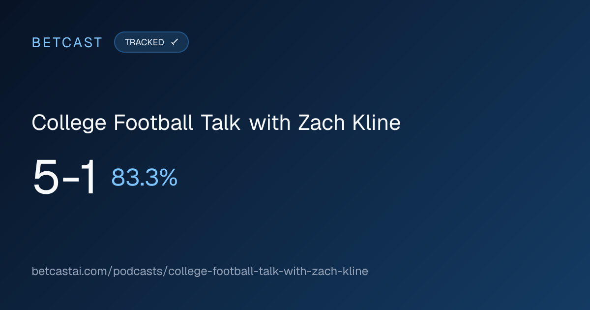 College Football Talk with Zach Kline record card