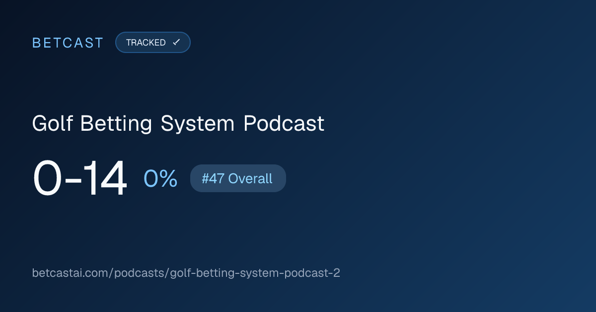 Golf Betting System Podcast record card