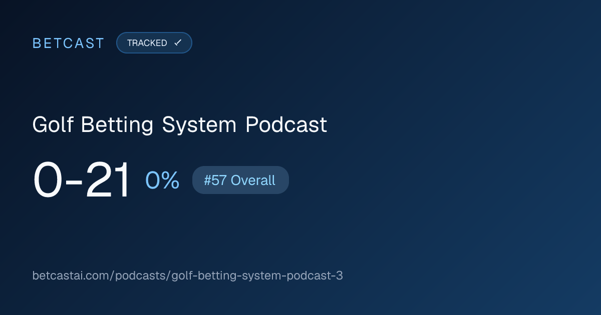 Golf Betting System Podcast record card