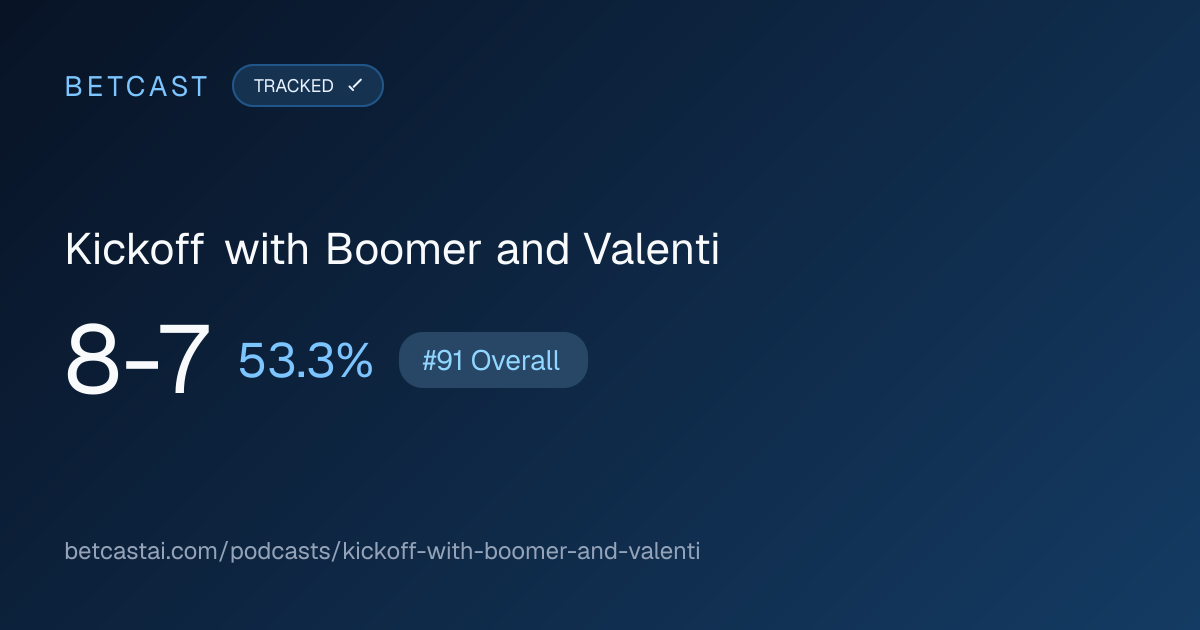 Kickoff with Boomer and Valenti record card