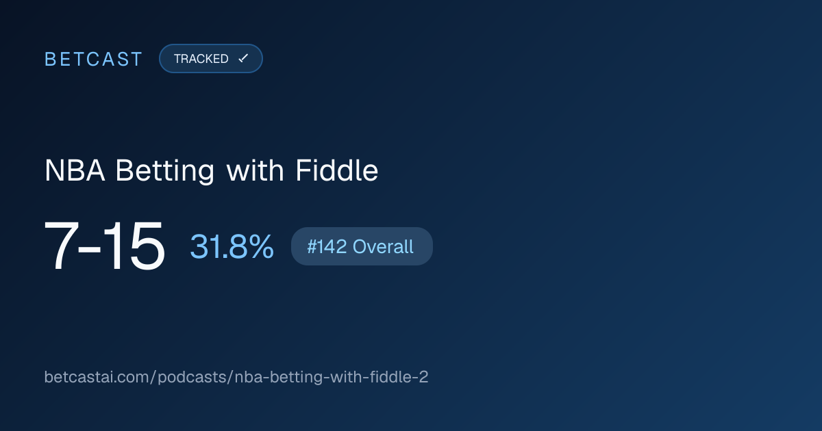NBA Betting with Fiddle record card