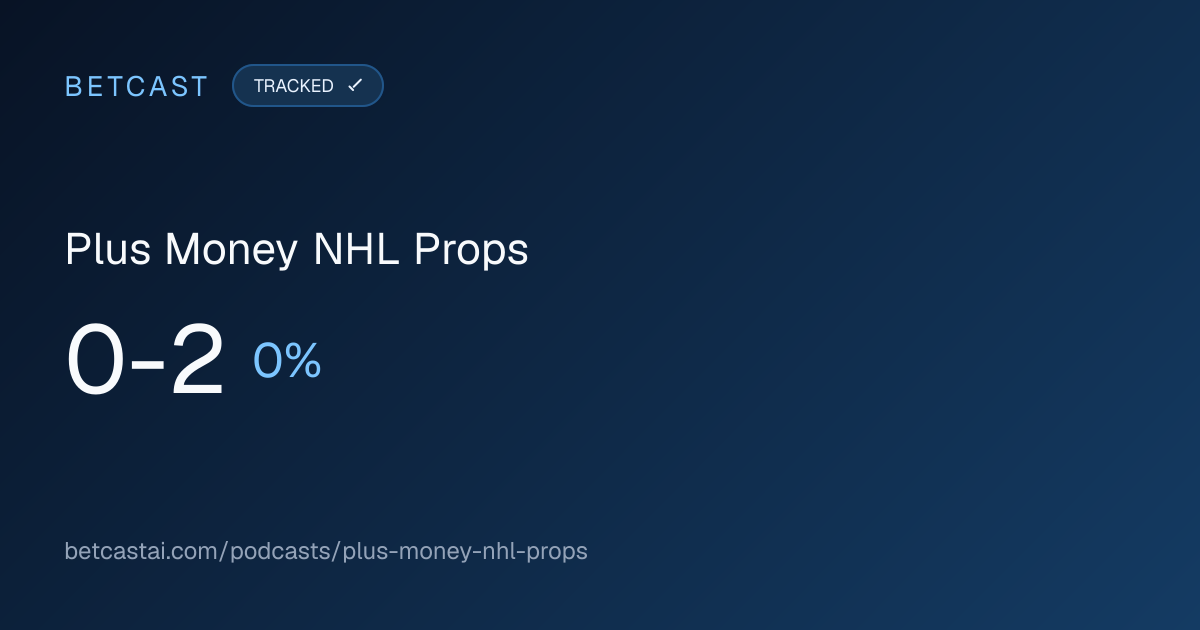 Plus Money NHL Props record card
